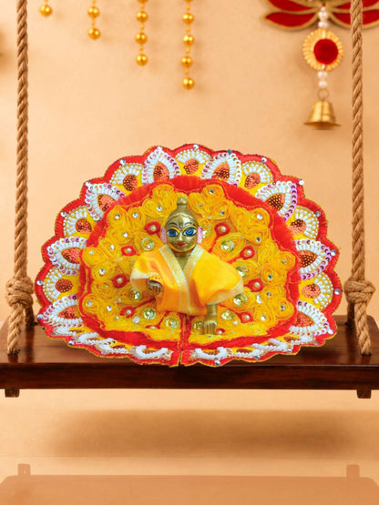 yugmika fancy yr Laddu Gopal Dresses Online in India Winter Dress for Poshak Thakurji Kanha Ji Accessories Dhoti Kurta Set Pajama Aasan Janmashtami Special Summer Shringar Fancy Jacket Premium Festival Bistar Combo om poshak kanha thakurji bal lala lalla ladoo
